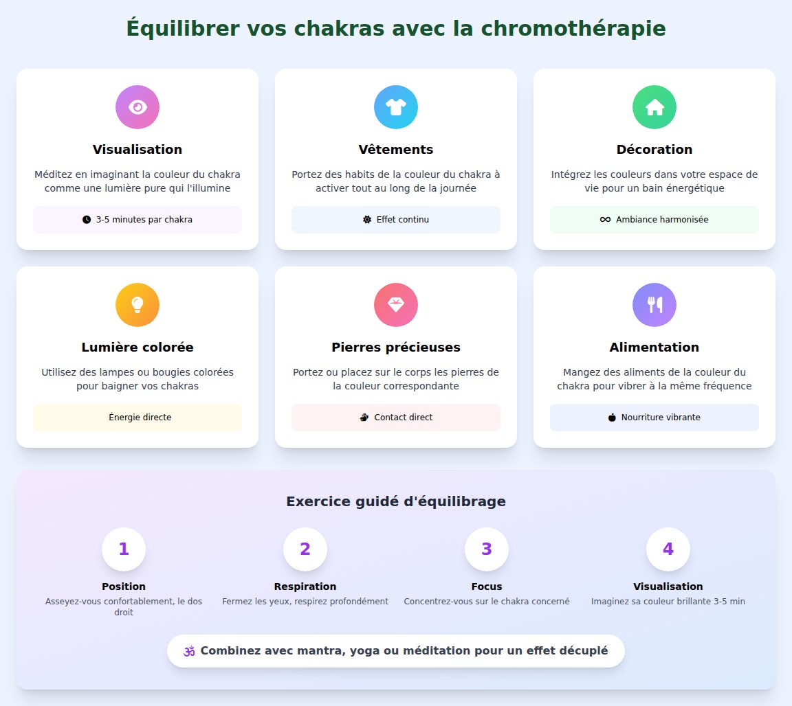 infographie Comment équilibrer les chakras avec les couleurs ?