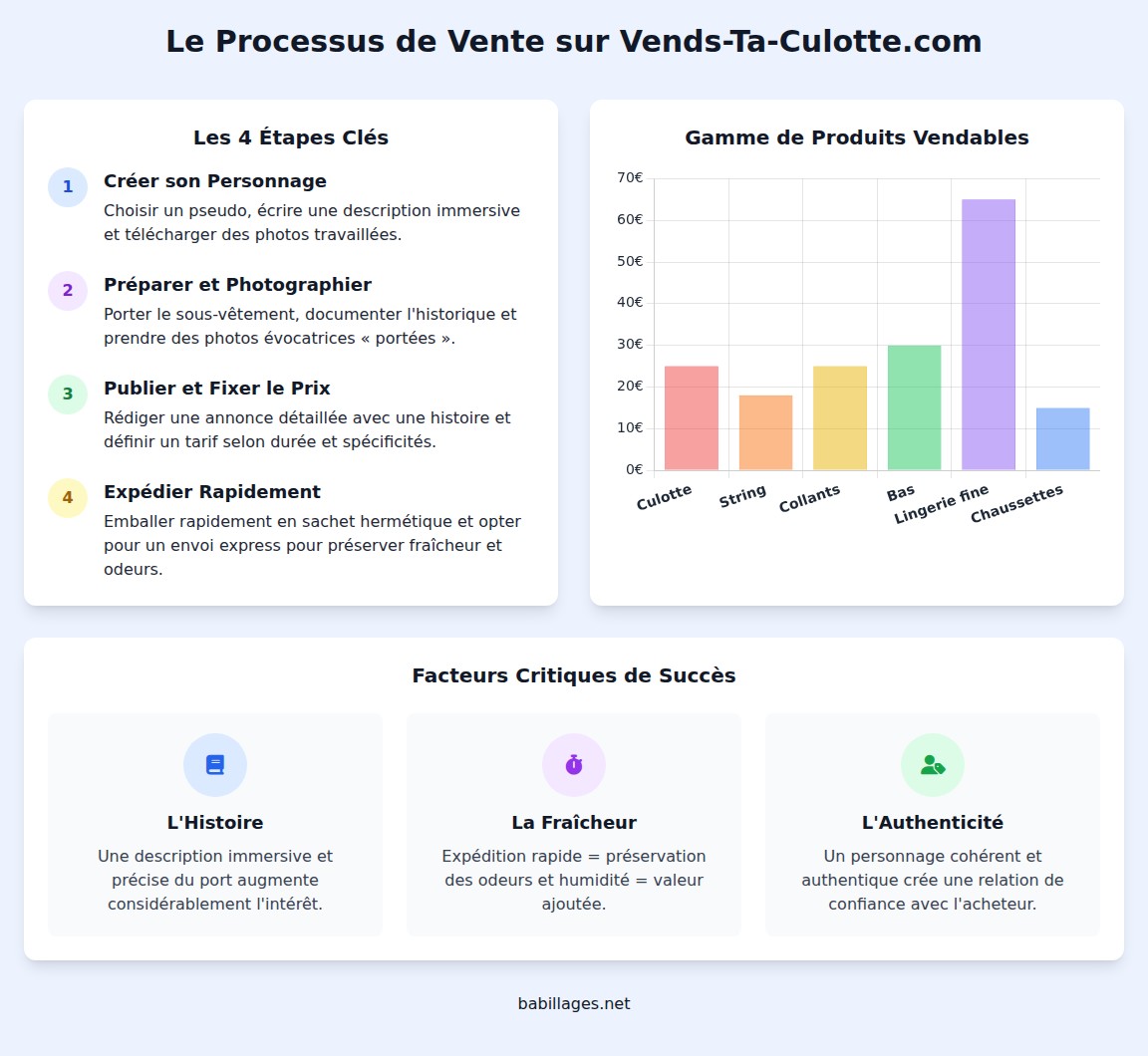 infographie Comment fonctionne la vente de culottes usagées ?